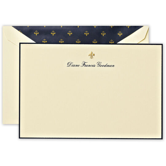 Engraved Border Cards with Fleur de Lis Motif
